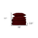 Burgundy King Cotton Blend 650 Thread Count Washable Duvet Cover Set