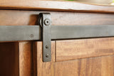 70" Brown Solid Wood Enclosed Storage Distressed TV Stand