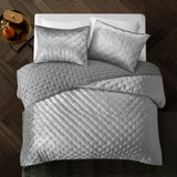 Silver Twin Polyester 220 Thread Count Washable Down Comforter Set
