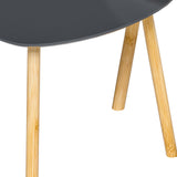 Set Of Two 22" Natural And Gray and White Nested Tables