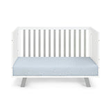 Light Gray Solid and Manufactured Wood Standard Three In One Convertible Crib