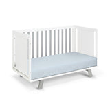 Gray and White Solid and Manufactured Wood Standard Three In One Convertible Crib