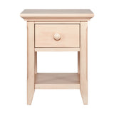 24" Sand One Drawer Nightstand