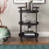 70" Black Metal Open shelving TV Stand