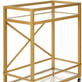 Nickel Steel And Glass Rolling Bar Cart