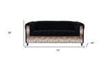 72" Black Velvet Sofa