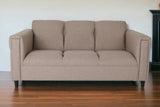 72" Beige And Black Polyester Sofa