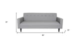 80" Gray Faux Leather And Black Sofa