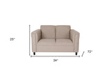 54" Deep Taupe And Black Polyester Blend Loveseat