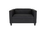 80" Black And Dark Brown Polyester Blend Loveseat