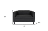 80" Black And Dark Brown Polyester Blend Loveseat