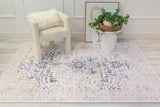 7' x 10' Gray and Gold Oriental Area Rug