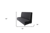 48" Black Faux Leather Loveseat