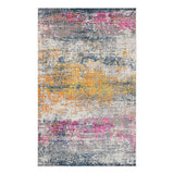 8' Pink and Orange Abstract Power Loom Runner Rug