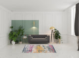 5' x 7' Pink and Orange Abstract Power Loom Area Rug
