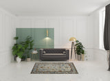 5' x 7' Orange and Ivory Floral Power Loom Area Rug