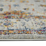 5' x 7' Orange and Ivory Floral Power Loom Area Rug