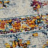 5' x 7' Orange and Ivory Floral Power Loom Area Rug