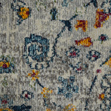 9' x 12' Orange and Ivory Floral Power Loom Area Rug