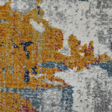 5' x 7' Blue and Orange Abstract Power Loom Area Rug