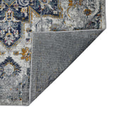 9' x 12' Blue and Orange Abstract Power Loom Area Rug