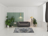 5' x 7' Gray Medallion Power Loom Area Rug