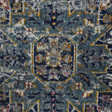 7' Gray Round Medallion Power Loom Area Rug