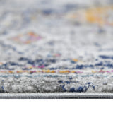 8' x 11' Blue and Orange Geometric Power Loom Area Rug