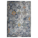 9' x 12' Blue and Orange Geometric Power Loom Area Rug