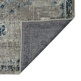 8' Teal Blue Medallion Power Loom Runner Rug