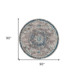 8' x 11' Teal Blue Medallion Power Loom Area Rug