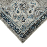7' Teal Blue Round Medallion Power Loom Area Rug