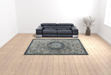 9' x 12' Teal Blue Medallion Power Loom Area Rug