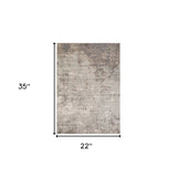 10' x 14' Gray Abstract Power Loom Area Rug