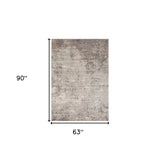 10' Gray Abstract Power Loom Runner Rug