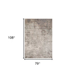 5' x 7' Gray Abstract Power Loom Area Rug