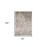 6' x 9' Gray Abstract Power Loom Area Rug