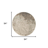 8' x 10' Gray Abstract Power Loom Area Rug