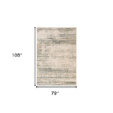5' x 7' Ivory Striped Power Loom Area Rug