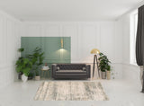 6' x 9' Ivory Striped Power Loom Area Rug