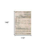 8' Ivory Round Striped Power Loom Area Rug