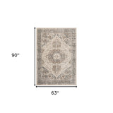 9' x 12' Ivory Striped Power Loom Area Rug