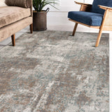 5' x 7' Brown Abstract Power Loom Area Rug