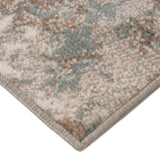8' Brown Round Abstract Power Loom Area Rug