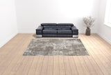 9' x 12' Brown Abstract Power Loom Area Rug