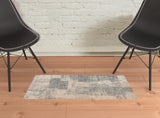2' x 3' Light Blue Abstract Power Loom Area Rug