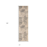 2' x 3' Light Blue Abstract Power Loom Area Rug