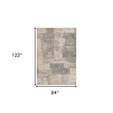 6' x 9' Light Blue Abstract Power Loom Area Rug