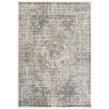 10' x 14' Gray Medallion Power Loom Area Rug