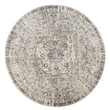 8' Gray Round Medallion Power Loom Area Rug